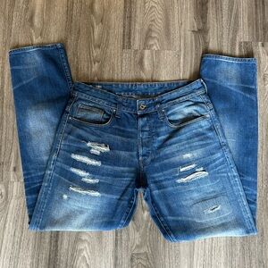 G-Star RAW 3301 Straight Tapered Distressed Jeans